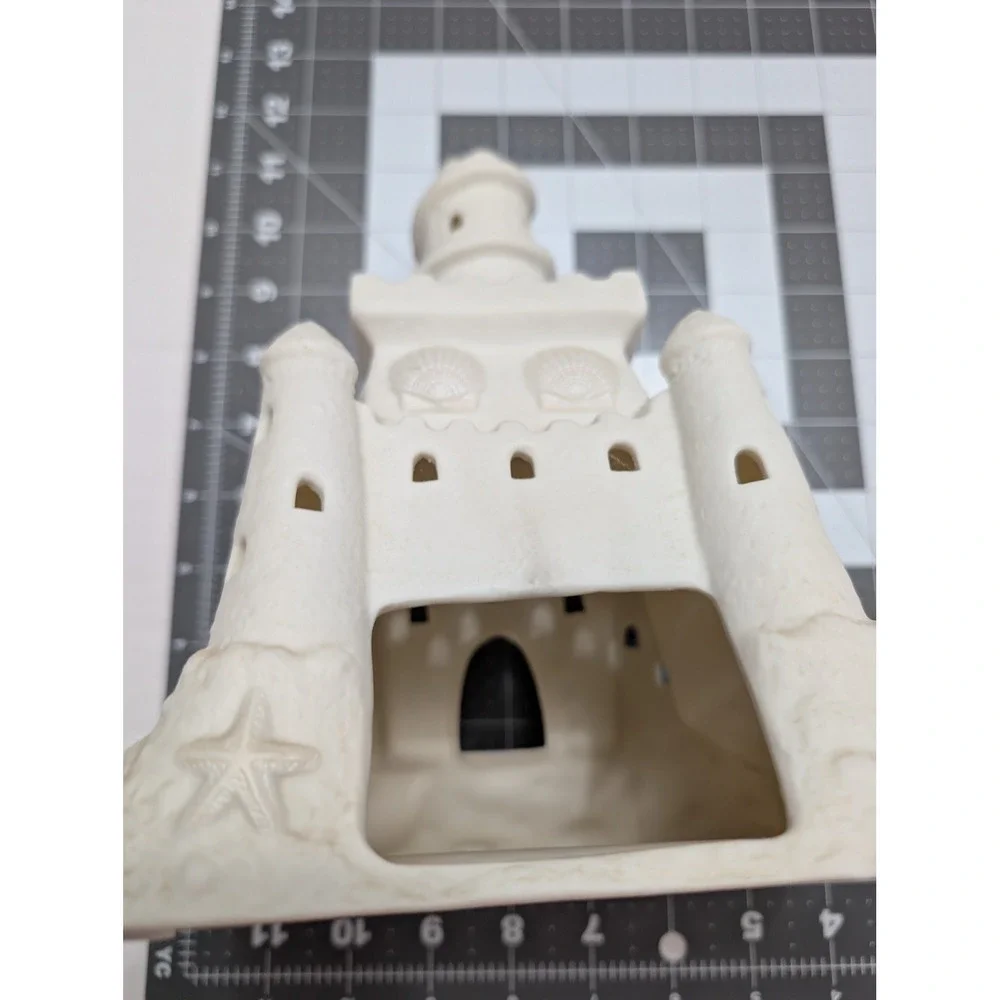 PartyLite Cream Bisque Porcelain Sandcastle 8.5" Tealight Candle Holder P7306 - Picture 8 of 9